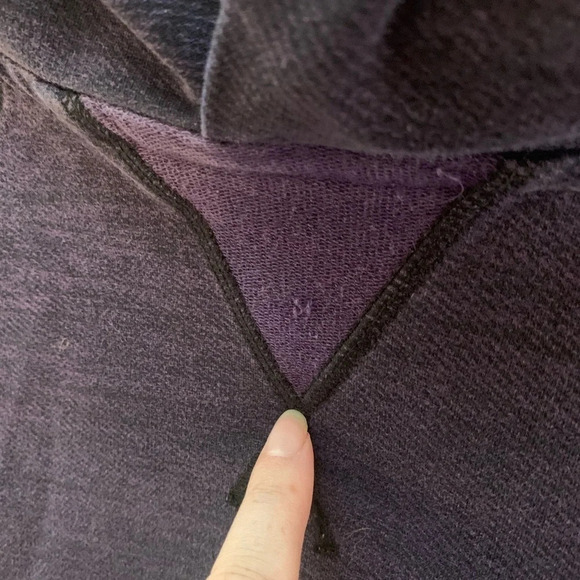Lululemon Heathered Purple Cropped Hoodie High Low Hem Tencel Lyocell 6 - Picture 7 of 9